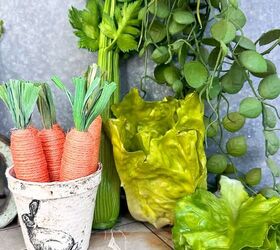 conejito de pascua corona de musgo, Verduras de imitaci n para a adir a tu corona de Pascua