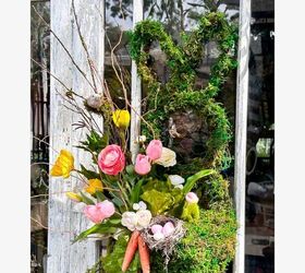conejito de pascua corona de musgo, Dollar Tree Easter Wreath Pinterest Pin Conejito de musgo con cesta de flores