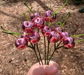 upcycle cerezas de imitacin con hojas de metal