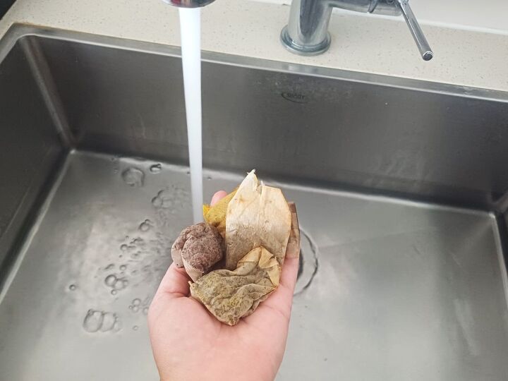 tea bag hacks, Activate the tea bags cleaning powers with hot water