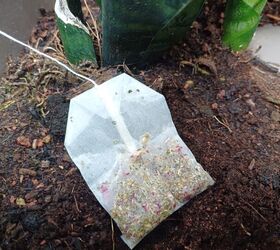 She saves her tea bags & brings them outside for this brilliant outdoor trick