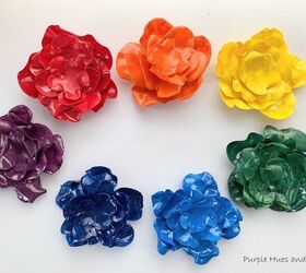 flores arco iris de botellas de plstico recicladas