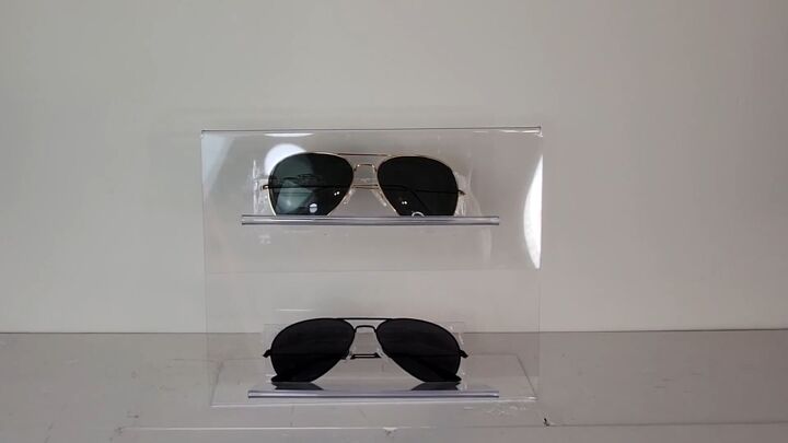 Transform acrylic photo frames into a sleek sunglasses holder