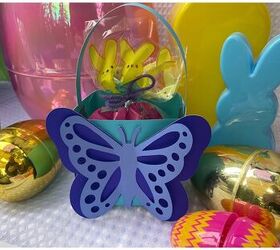 tutorial de cesta de pascua diy diversin de pascua con creative fabrica, Canasta de Pascua con mariposas en una mesa tem tica de Pascua