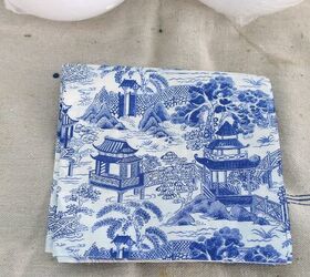 cmo hacer una jardinera de chinoiserie para un topiario hecho a mano, servilletas de papel azules estilo chinoiserie