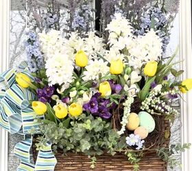 haz una corona de flores nica con una pantalla de lmpara torcida, White Lilac Farmhouse