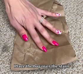 how to get wax out of carpet, Covering the stain with a paper bag