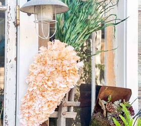 diy cesta de primavera para la puerta de entrada con flores secas, Casa de dise o WM