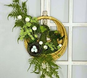 diy cesta de primavera para la puerta de entrada con flores secas, Una temporada organizada