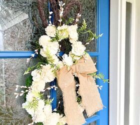 diy cesta de primavera para la puerta de entrada con flores secas, Perfeccionando Lugares