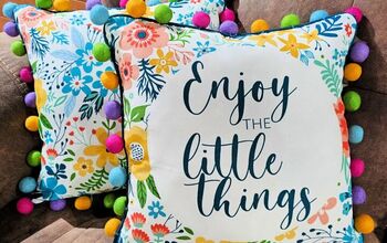 Easy Update For A Cute Throw Pillow With Pom Poms
