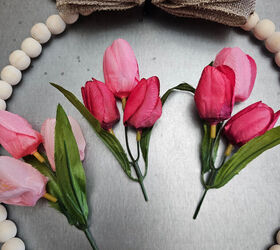 guirnalda de primavera diy fcil de hacer, tallos de tulip n recortados
