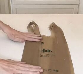 Laying the plastic bag flat