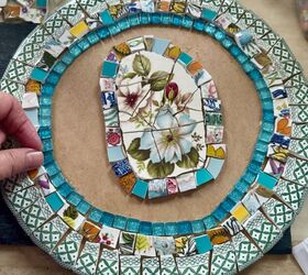 vajilla vintage reciclada en arte de pared nico, Azulejos brillantes