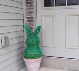 bunny topiary, Brighten up your front porch with a cheerful bunny topiary