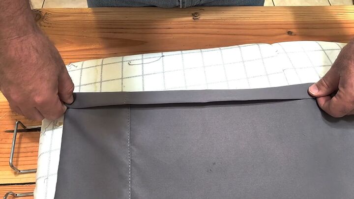 Fold the fabric over for a neat edge