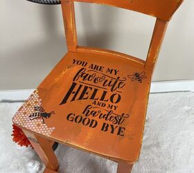 pintar muebles con pintura en aerosol, Orange Oak Chair FB Money Shot