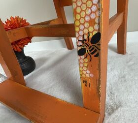 pintar muebles con pintura en aerosol, Silla Roble Naranja Pata Derecha2