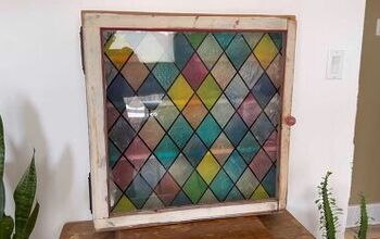 How to Create a Stained Glass Cabinet From Repurposed Windows