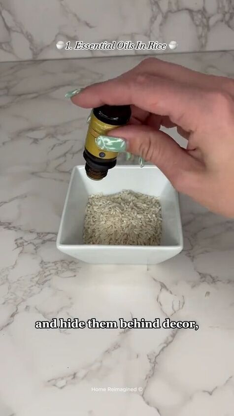 Adding essential oils to rice