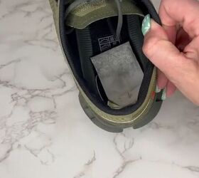 Placing teabags in shoes