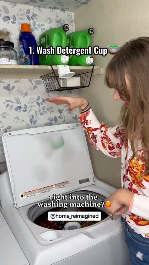 laundry hacks, Tossing the detergent cup in the washing machine