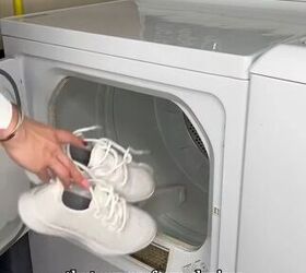 laundry hacks, Putting shoes in the dryer