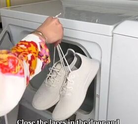laundry hacks, Placing shoes in the dryer