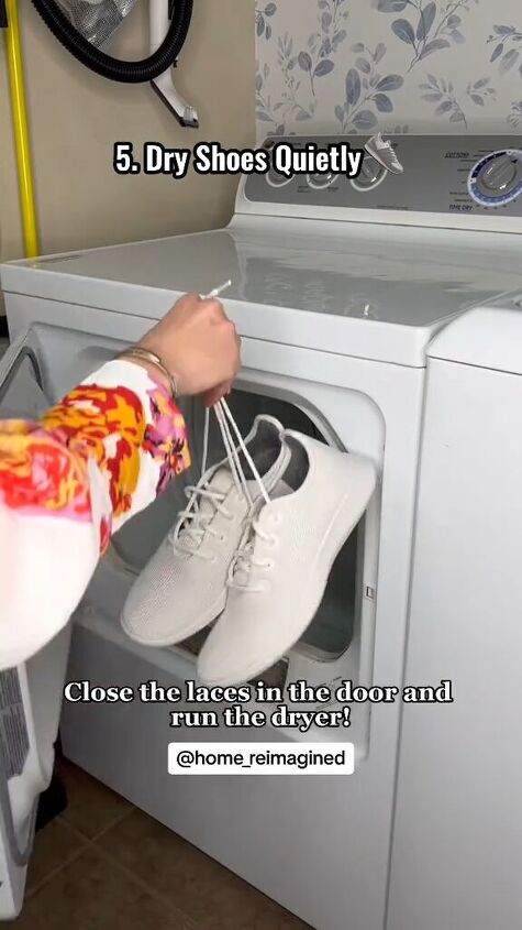 laundry hacks, Placing shoes in the dryer