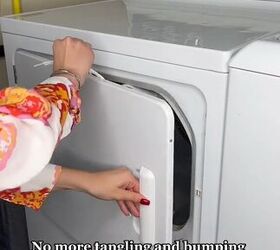 laundry hacks, Pulling the laces through the dryer door