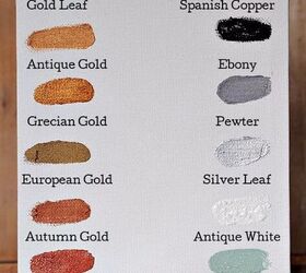 Rub 'n Buff color chart with swatches by Gathered In The Kitchen