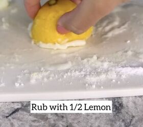 Scrubbing with a lemon