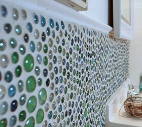 11 glass gem crafts diy decor ideas for your home, Glass gem mosaic accent wall by Alicia W