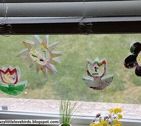 spring catchers un post de manualidades diy, Parasoles expuestos en una ventana
