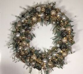 Silver and gold ornament wreath by Amanda C