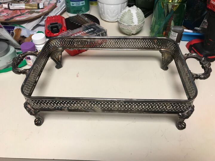 transform old casserole holders into cute trays