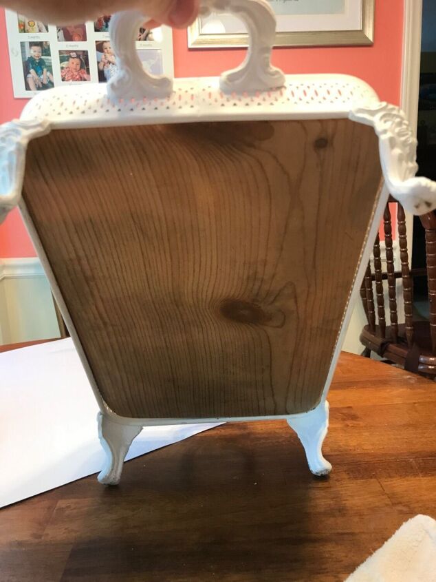 transform old casserole holders into cute trays