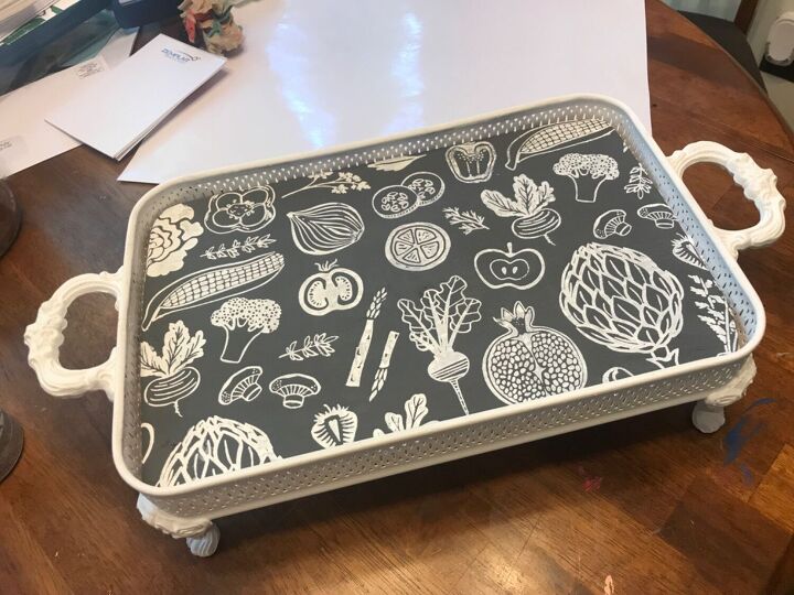 transform old casserole holders into cute trays