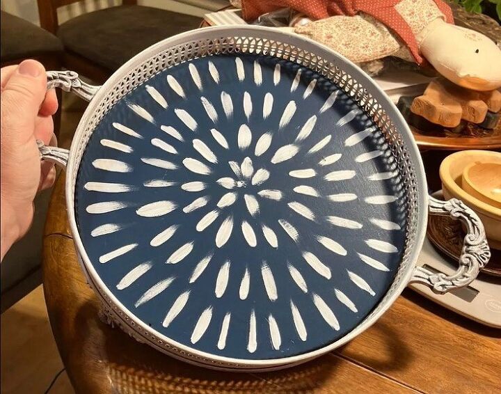 transform old casserole holders into cute trays