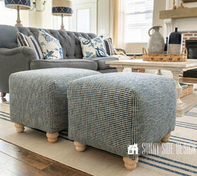 Simple Upholstered DIY Ottoman Makeover