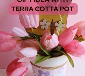 diy maceta de terracota flor de primavera, Pin de Pinterest mostrando maceta con flor de primavera