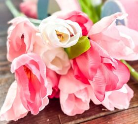 blooming with color guirnalda de tulipanes diy, Tulipanes de imitaci n de Michael s para crear la corona de tulipanes de bricolaje de primavera