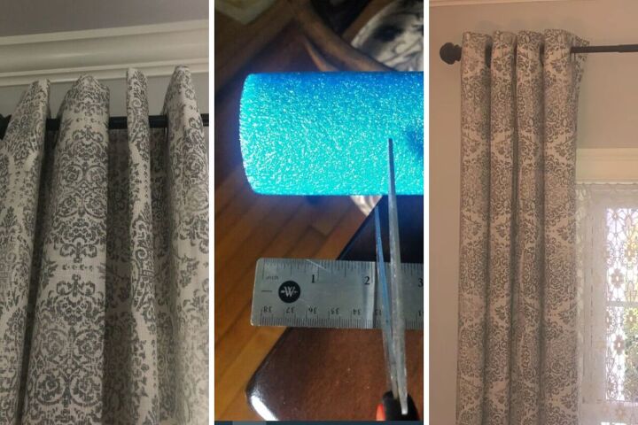 How to fix curtain spacing with pool noodles by While I Linger