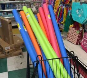 diy projects home hacks more crafty uses for pool noodles, Pool noodles in a shopping cart