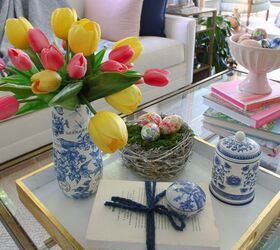 una hora de cambio de imagen florero para su mesa de caf de primavera, decoracion de mesa de cafe en primavera