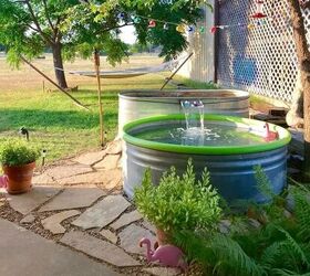 DIY stock tank pool with a pool noodle rim by DeeDee