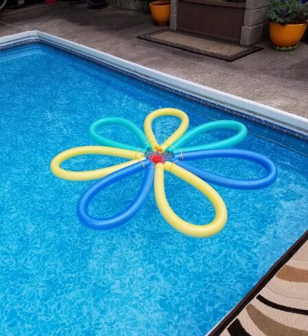 DIY pool noodle flower float