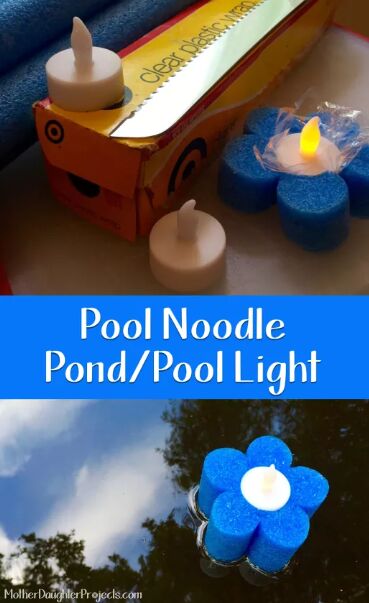 Pool noodle lights by Mother Daughter Projects