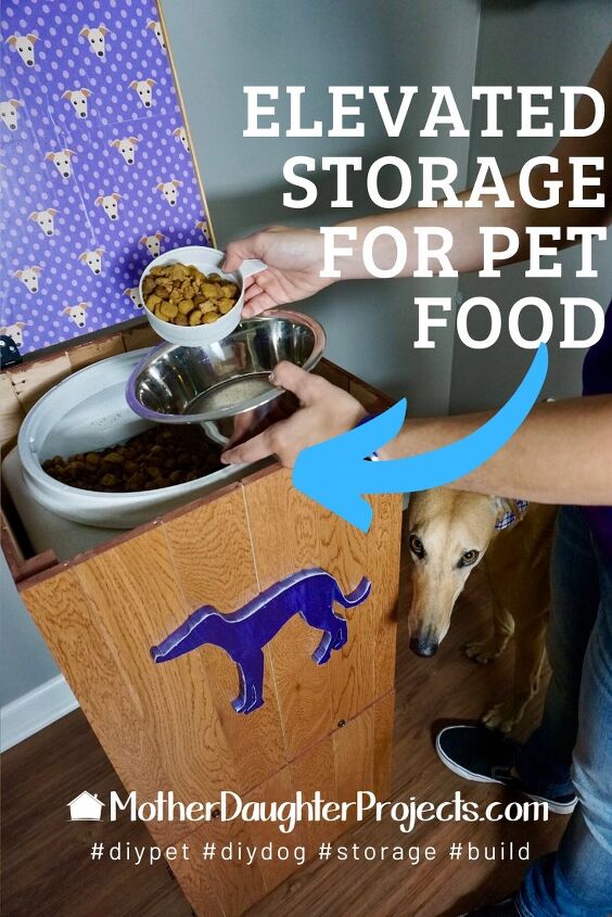 diy raised pet food storage