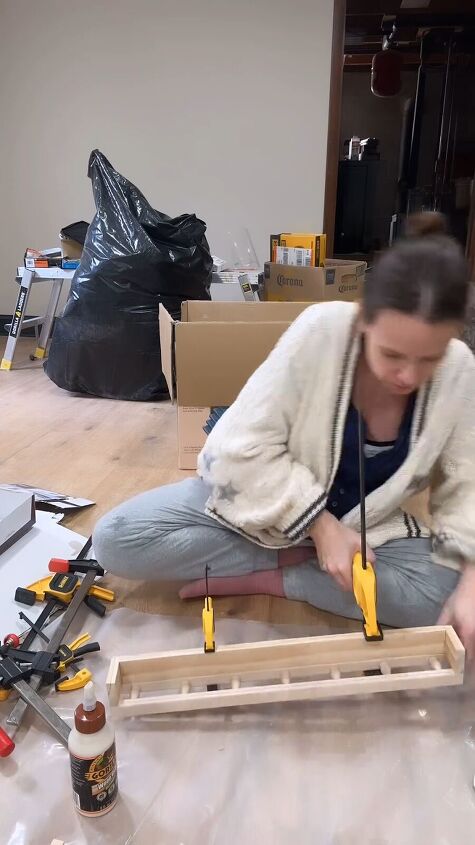 diy mini bookshelf, Adding nails with a Brad nailer